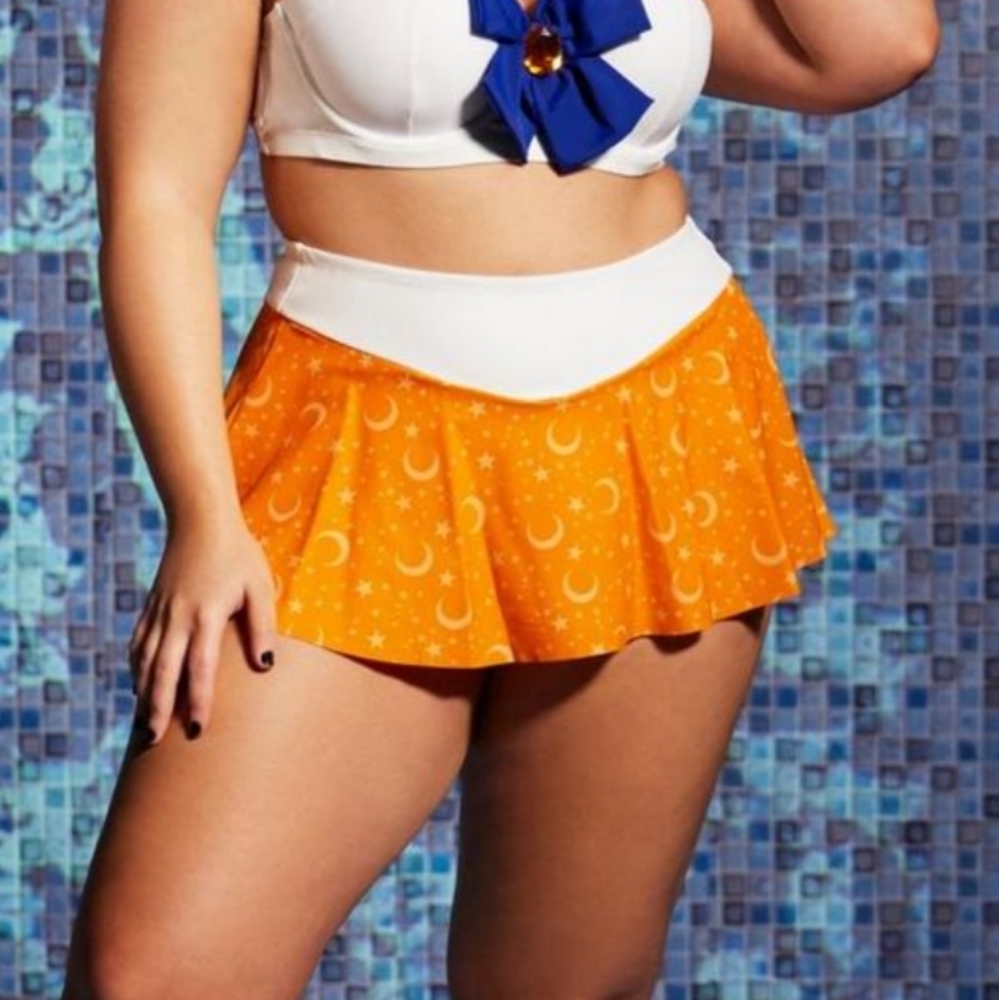 Sailor Orange Bow Moon Swim Suit Skirt Bottoms New Tag Sz 4X